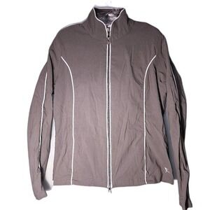 Danskin 2-Way Zippered Taupe/Gray Lightweight Jacket Women's M Active Outerwear‎
